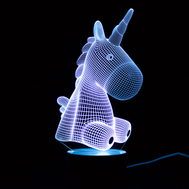 Carrizales Unicorn Colour Changing 3D Lamp