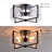 Nihaan 4-Light 16.5" Black Metal Frame Textured Glass Panels Flush Mount 