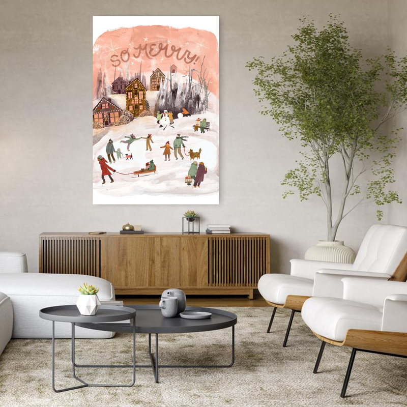 Contemporary Art Whimsical Contemporary Winter Wall Art 1 Piece Wrapped Canvas Wall Art, 121.92 cm H x 81.28 cm W