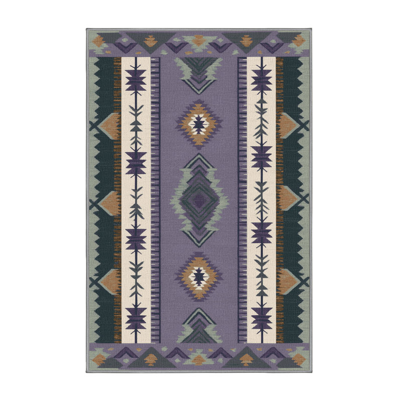  Tapis lavable du sud-ouest lavande Desert, Rectangulaire 3 pi x 5 pi