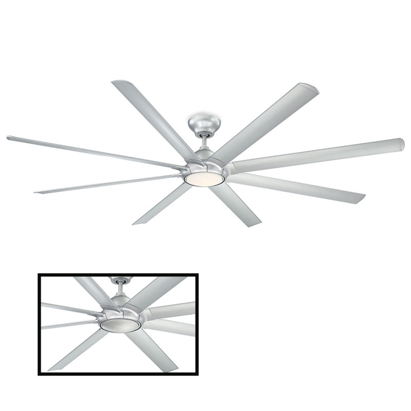 Hydra 8 - Blade Outdoor LED Smart Standard Ceiling Fan with Wall Control and Light Kit Included, Works With Alexa and iOS or Android App