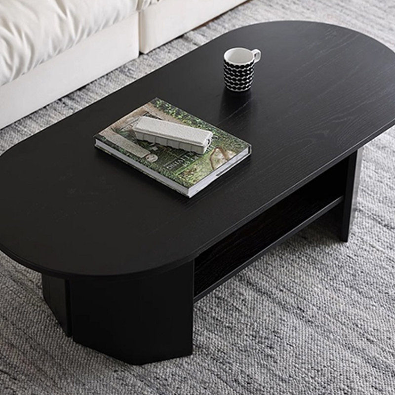 Table basse ovale de style moderne avec grande capacité, H 15,74 po x L 51,18 po x l 23,62 po