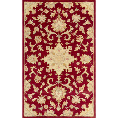 Tapis oriental rouge en laine touffeté à la main Minster