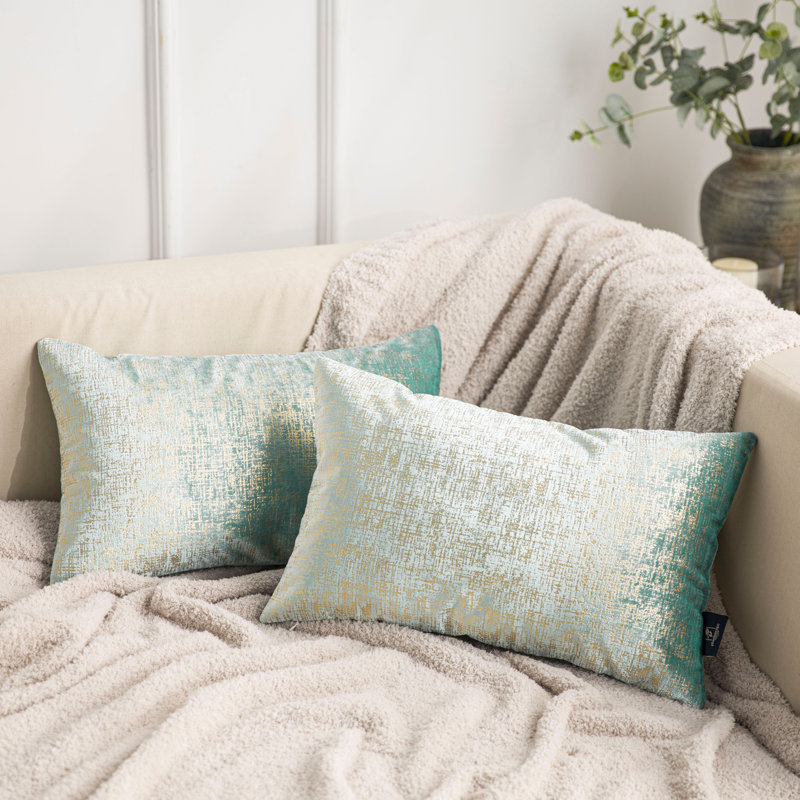 Housse de coussin en velours texturé café doré, coussins décoratifs pour canapé-lit, Rectangle H 12 po x l 20 po, Café or