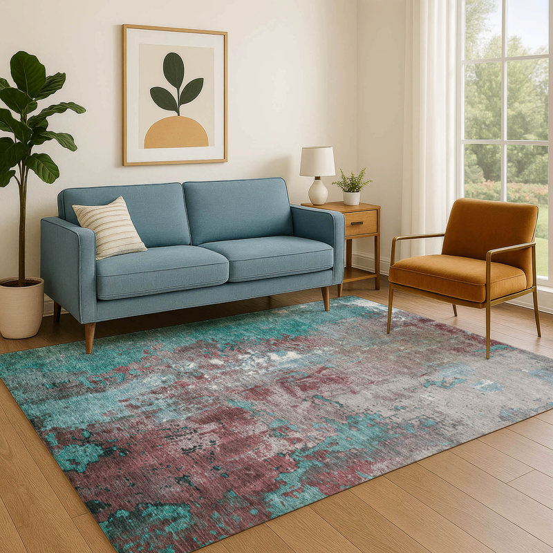 Premium Machine Washable Crestover AMF1870 Abstract Rug, Rectangle 10' x 14'