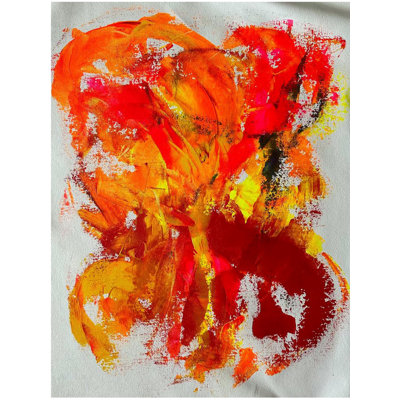 Splash of Colors Abstract Acrylic Painting on Canvas by Charulata Sridhar - Vibrant Textured Wall Art for Boho Modern Home Decor