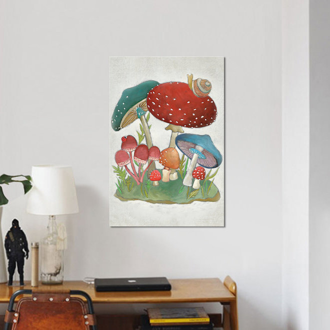 «Mushroom Collection I», reproduction sur toile tendue, H 26 po x l 18 po x P 1,5 po, Toile tendue, Pas de tapis