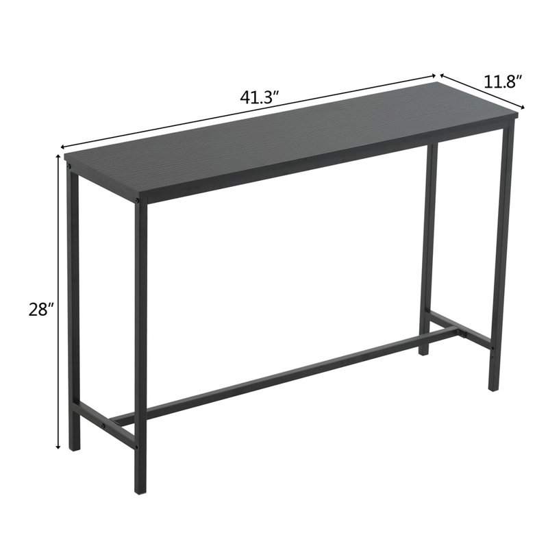 Arturs 41.5'' Console Table, Black Oak