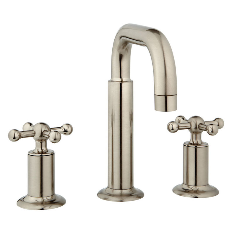 Widespread Faucet Bathroom Faucet with Drain, Brushed Nickel
