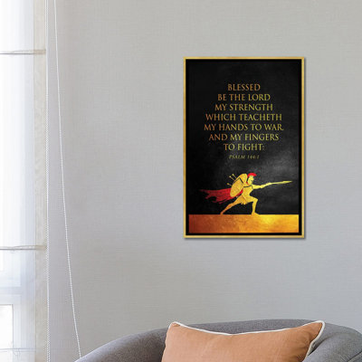 «Psal 144: 1 Bible Verse» par Adrian Baldovino, reproduction d'art textuel