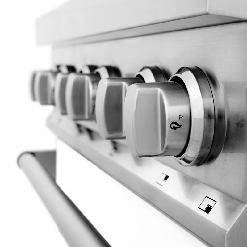 ZLINE 30" Legacy Dual Fuel Range, White Matte Stainless Steel