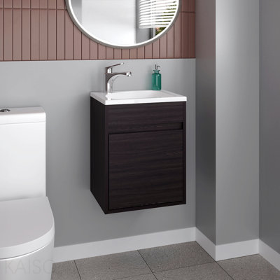 Bathroom Vanity With Single Door And Open Shelf, Compact Freestanding Sink Base Cabinet, Black