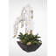 Real Touch White Orchids and Succulents in a Black Metal Zinc Pot