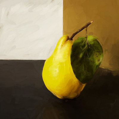 " Solo Yellow Pear " Painting Print