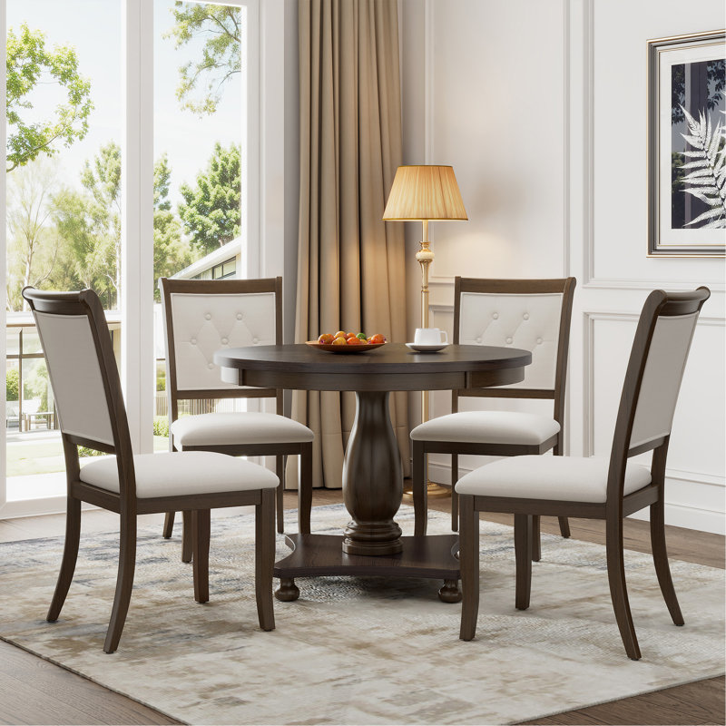 5 - Piece Pedestal Dining Set, Espresso