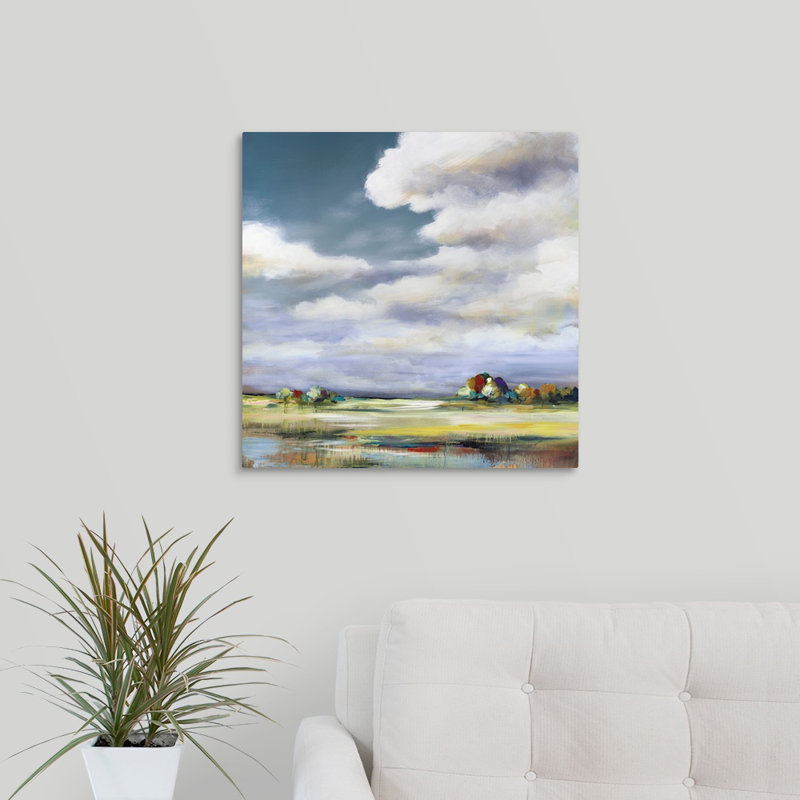 « paysages view ii », peinture sur toile, Toile tendue, H 12 po x l 12 po x P 1,25 po