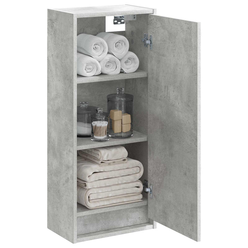 Engineered Wood Linen Cabinet, Concrete Grey