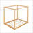 Queen Size Pine Wood Canopy Platform Bed with Support Legs, No Box Spring Needed, Natural Finish for Master Bedroom-408938163-408938161