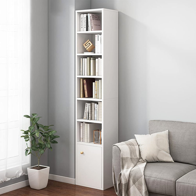 Bibliothèque de rangement Vonita, Blanc, (7 tablettes) H 70,87 po x l 12,99 po x P 11,81 po