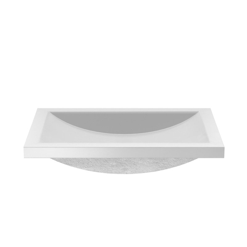 Cabrillo NativeStone Concrete Rectangular Undermount Bathroom Sink, Pearl