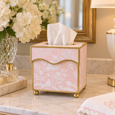 Green Bird & Vine Tissue Holder