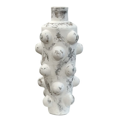 Vase Holzer - Finition blanc vieilli sur céramique