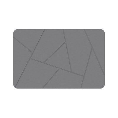 POCCI&VANCCI 24" X 15" Quick-dry Stone Bath Mat With Modern Grid Texture