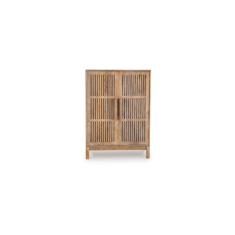 Bar Pela, tablettes réglables et porte-bouteilles, brun naturel