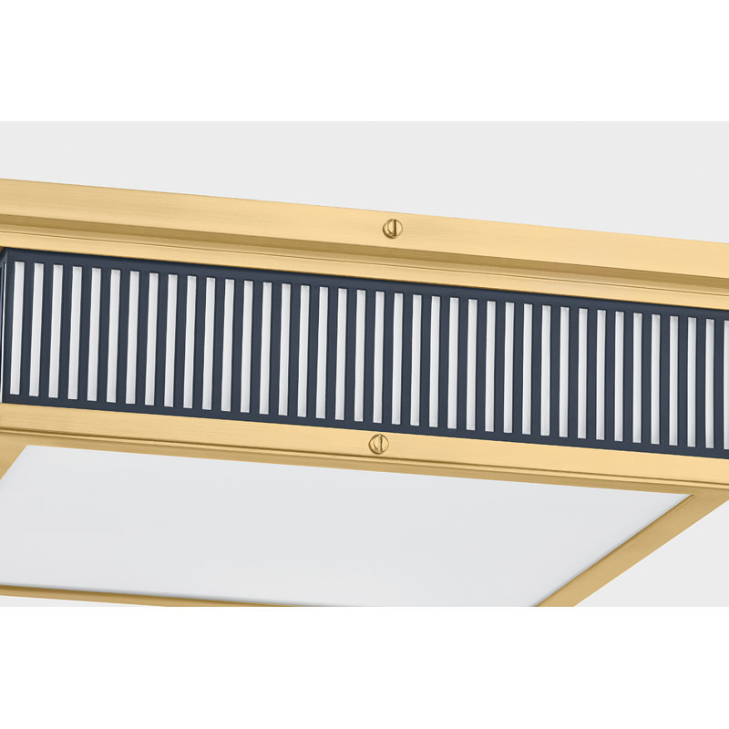 Ashdown Flush Mount in Aged Brass and Distressed Bronze by Mark D. Sikes, Blue