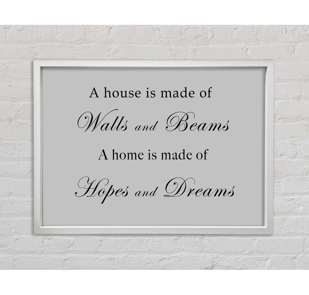 Home Quote Walls N Beams Hopes N Dreams Chocolate - Single Picture Frame Kunstdrucke auf Leinwand