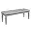 Banc de chambre en argent avec housse rembourrée en mousse et capitonnée