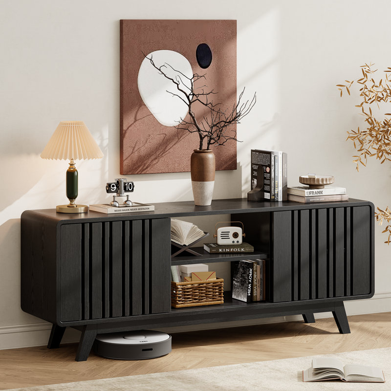 Meuble télé pour téléviseur de 75 po ou moins Regal, H 24 po x l 63 po x P 15,75 po, Noir