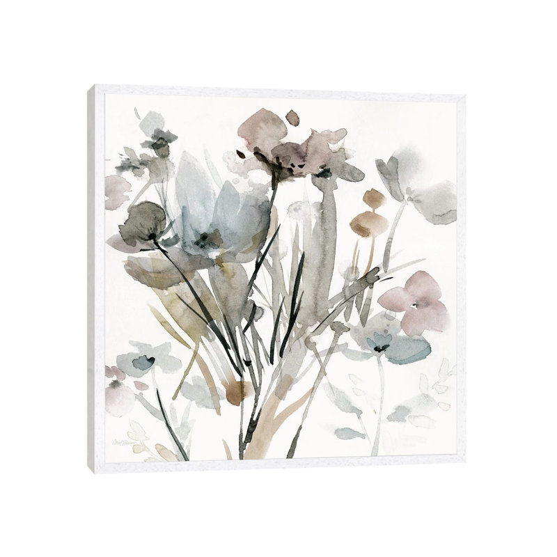 Dainty Blooms I by Carol Robinson - Painting on Canvas, White Framed, 66.04 cm H x 66.04 cm W