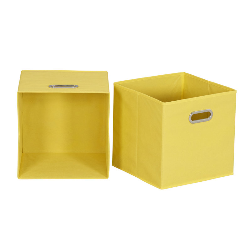 Wayfair Basics® Open Fabric Storage Bin Set, Yellow