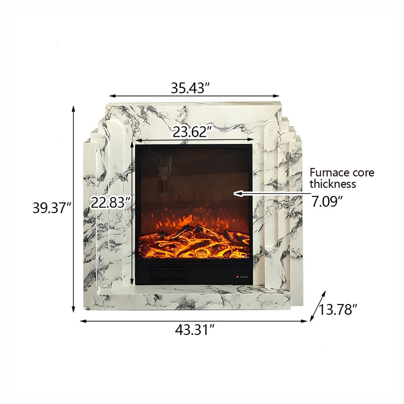Foyer électrique 43,31 po Smoky Gray