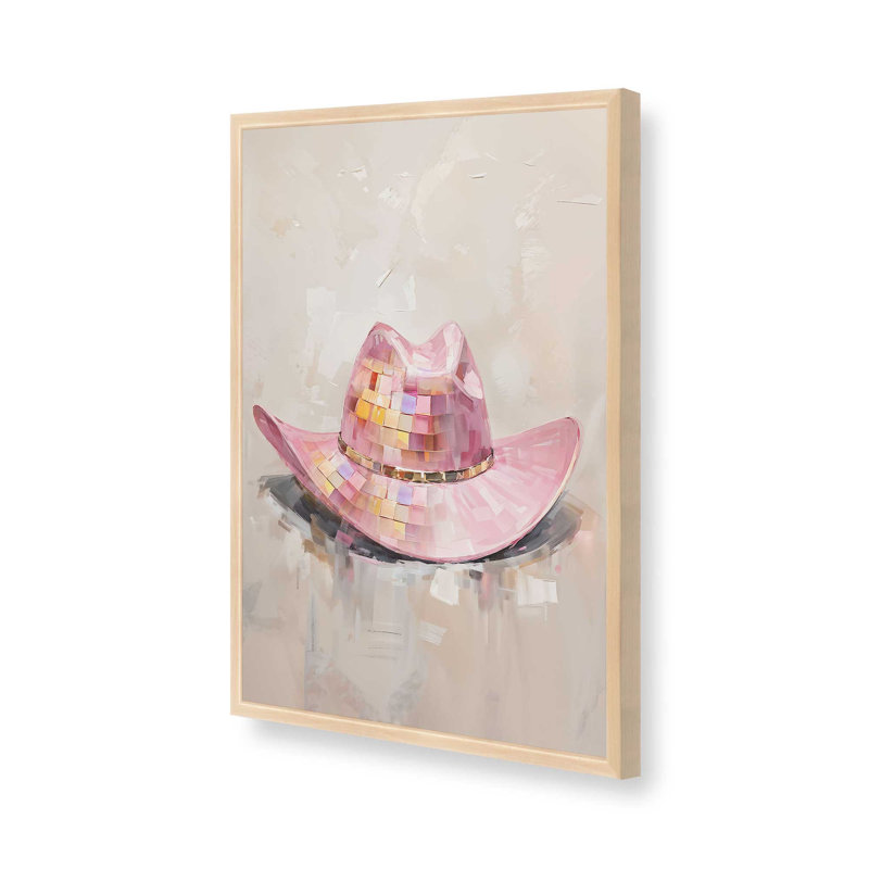 Imprimé Cowboy Essentials en rose II, H 25 po x l 19 po, Érable brut