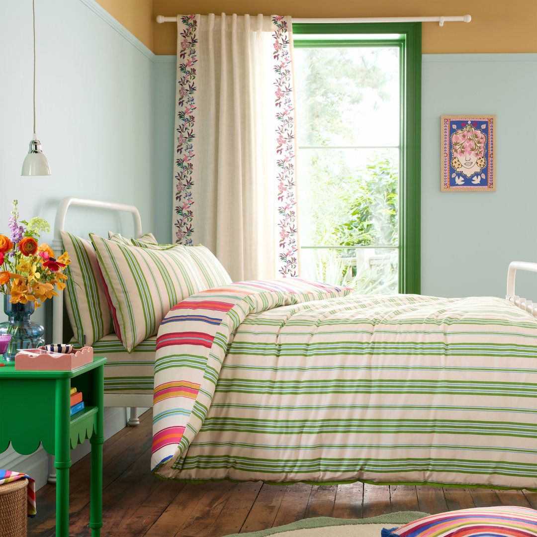 Sophie Robinson Sophie Stripe Cotton Striped Duvet Cover Set with Pillowcases