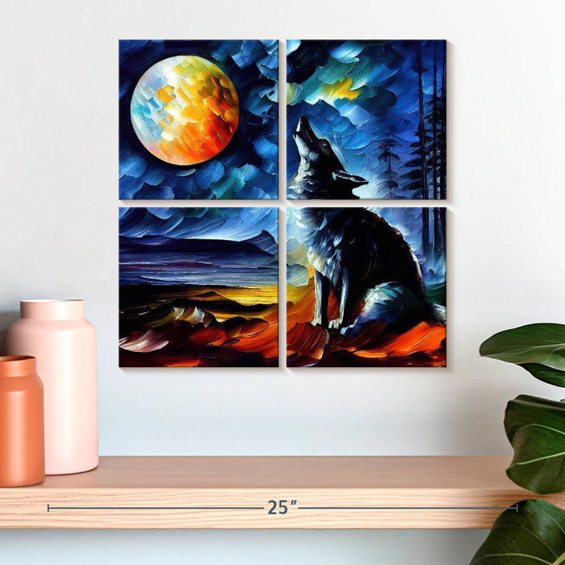Brampt Moonlit Wolf I, 18" H x 18" W