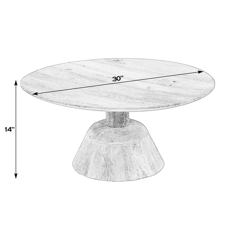 Carmine 30 in. Round Wood Coffee Table