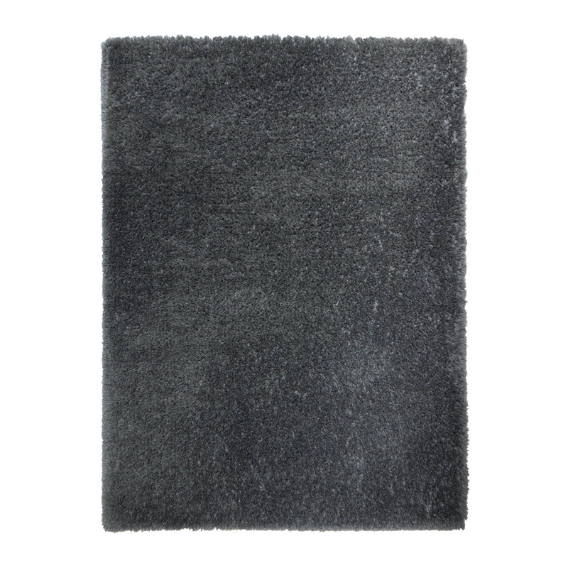 Delos Flokati Modern Solid Grey Plush Polypropylene Shag 4x6 Area Rug