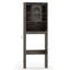 Armoire de rangement suspendue au-dessus des toilettes avec porte coulissante de style grange et étagères ouvertes-2005888415