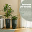 23.5"H Set Of 2 Oversized Gradient Green Faux Ceramic  Tall Plastic Planter-1795209427
