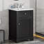 Meuble-lavabo moderne avec lavabo, porte à fermeture douce, étagère de rangement et tablette réglable-106497757