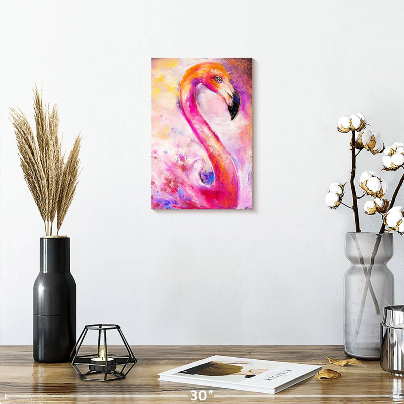 Brampt Pastel Pink Flamingo, 36" H x 24" W