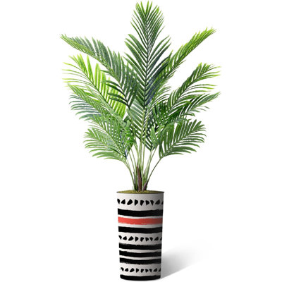 Artificial Tree In Planter, Fake Areca Tropical Palm Silk Tree Home Decoration (Plant Pot Plus Tree)