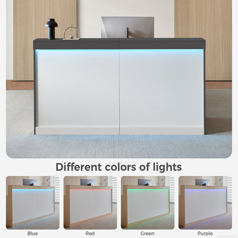 Bureau de réception moderne et ergonomique avec éclairage DEL