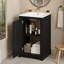 Meuble-lavabo autoportant de 20 po avec lavabo en céramique et 1 porte à fermeture douce avec tablette réglable-1727380313-1727380293