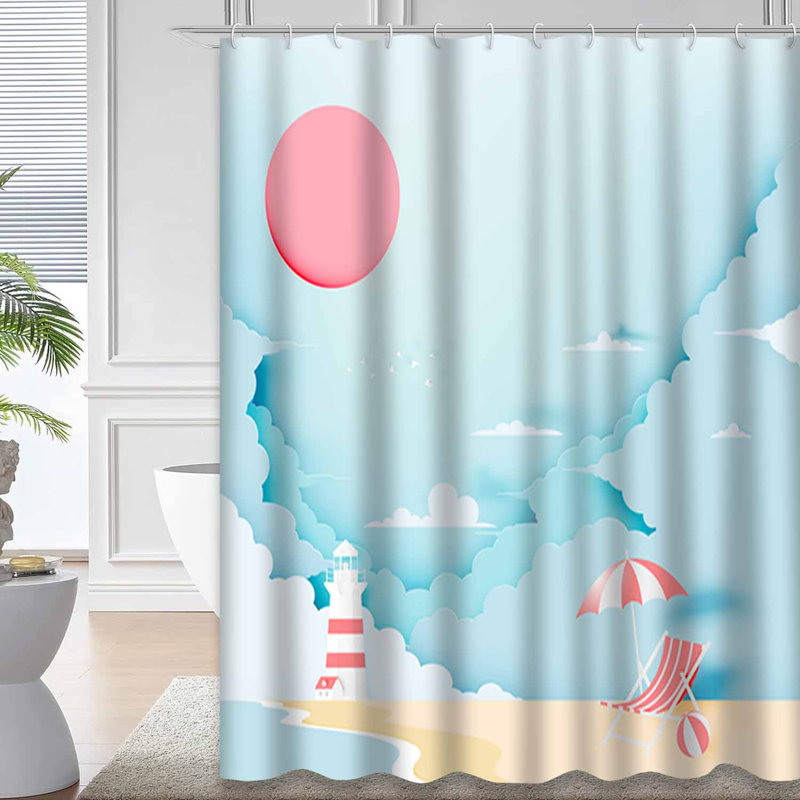 Rideau de douche imperméable Ocean Art, L 72 po x l 72 po