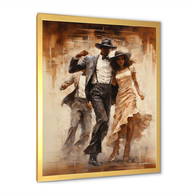 African American Tap Dance Time - impression, H 32 po x l 24 po x P 1 po, Cadre doré simple