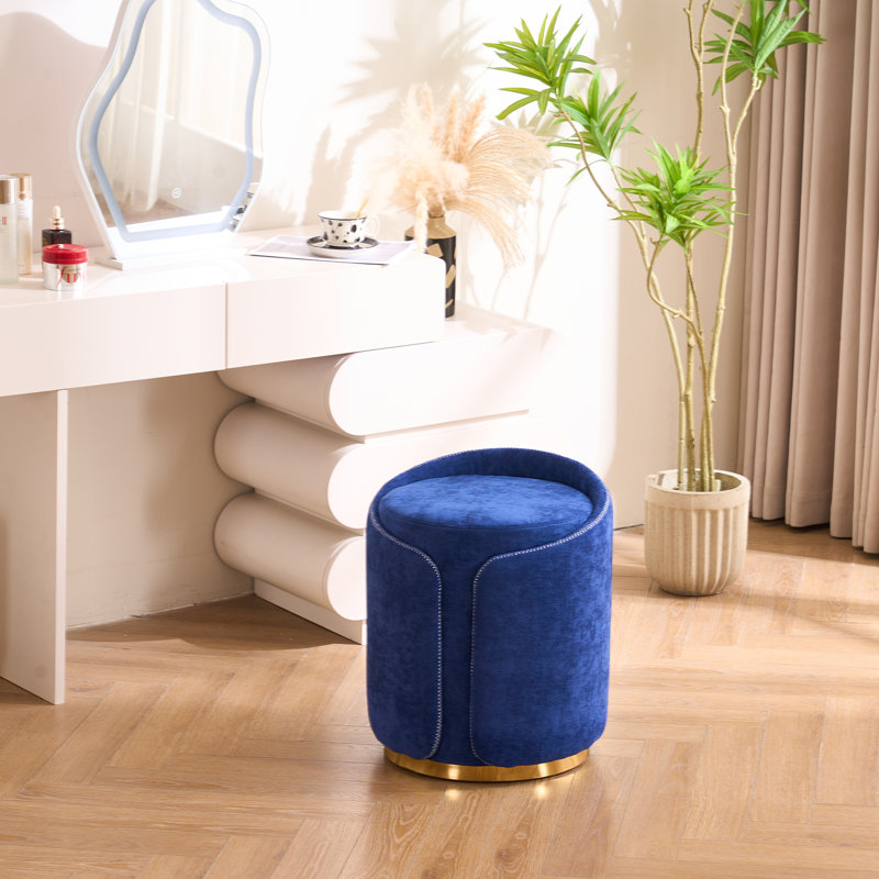 Repose-pieds avec tabouret pivotant en métal Juriana, Marine